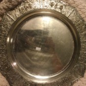 Identifying and Value of a Silver Tray - round tray with ornate edge