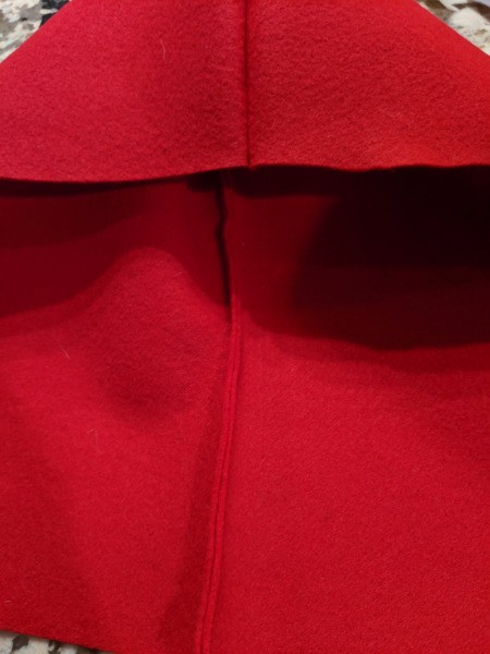 Boy's Dragon Halloween Costume - view of inside and right side of the seam