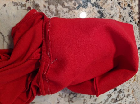 Boy's Dragon Halloween Costume - wrong side of sewing