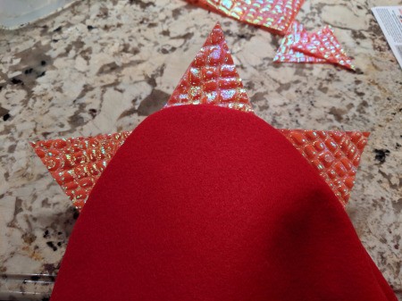 Boy's Dragon Halloween Costume - glue spikes to hood