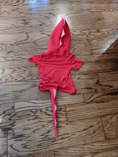 Boy's Dragon Halloween Costume - finished boy's dragon costume from the back