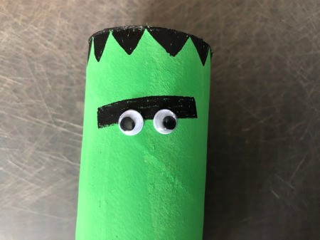 Cardboard Halloween Napkin Rings - attach googly eyes on lower part of rectangle