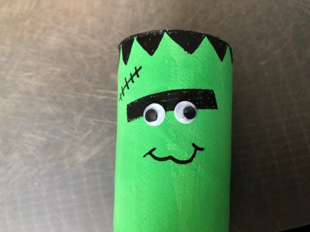 Cardboard Halloween Napkin Rings - draw on a scar and crocked smile