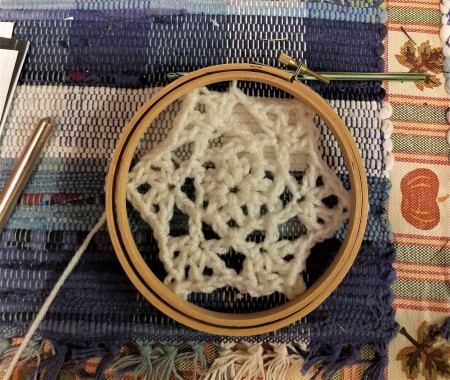 Embroidery Hoop Doily Wall Decoration - doily inside a hoop