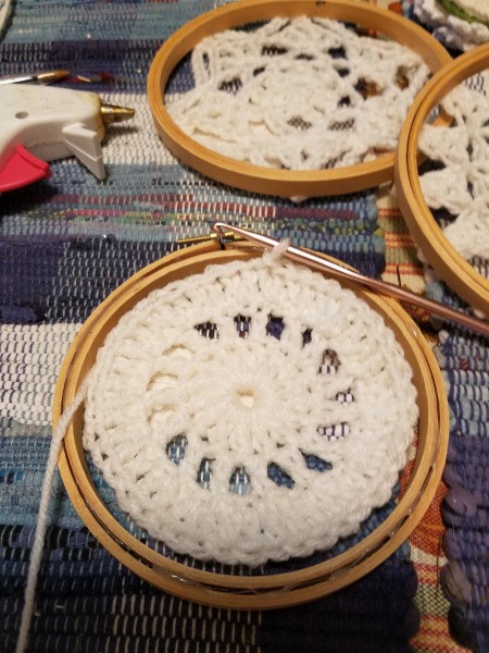 Embroidery Hoop Doily Wall Decoration - finished third doily