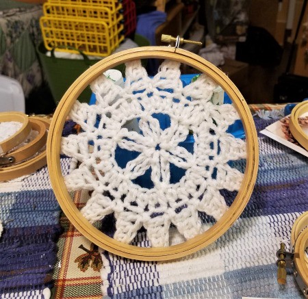 Embroidery Hoop Doily Wall Decoration - glue to the back of hoop
