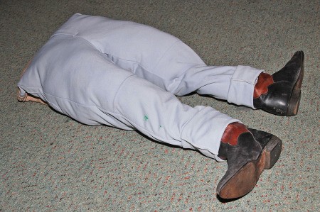 Little Shop of Horrors Costumes - stuffed pants with boots sticking out