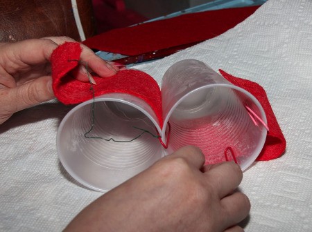 Little Shop of Horrors Costumes - arranging over and under plastic cups