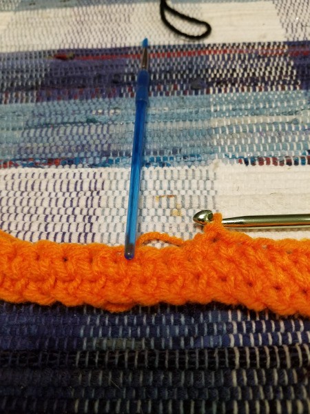 Crocheted Pumpkin Candy Jar Cover - adding rows