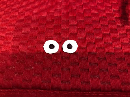 Halloween Candy Spiders - paper eyes made from white paper circles with a marker pupil