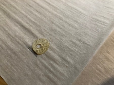 DIY Stitches Choker Necklace - O-ring at each mark made with hot glue