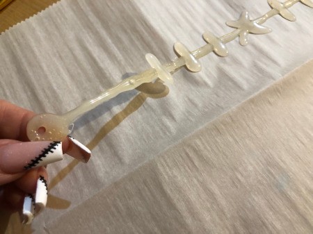 DIY Stitches Choker Necklace - once dry lift off of the paper