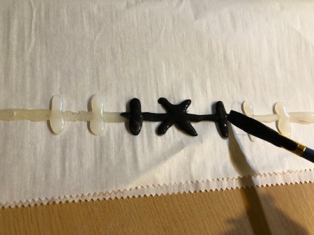 DIY Stitches Choker Necklace - paint it black and allow to dry completely