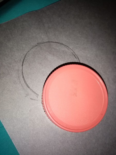 Witch Pumpkin Lamp - trace around the lid on black paper