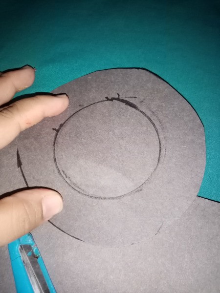 Witch Pumpkin Lamp - cut out around the outside of the larger circle