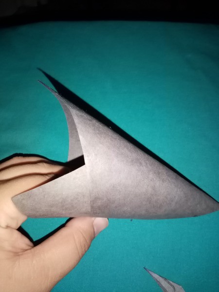 Witch Pumpkin Lamp - make a black cone and trim off excess