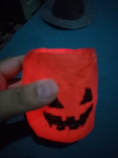 Witch Pumpkin Lamp - orange colored pumpkin