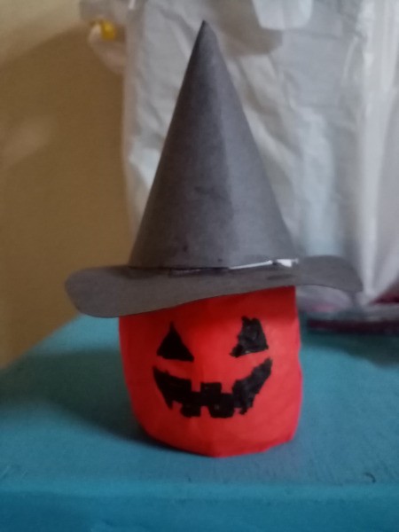 Witch Pumpkin Lamp - hat on the pumpkin light