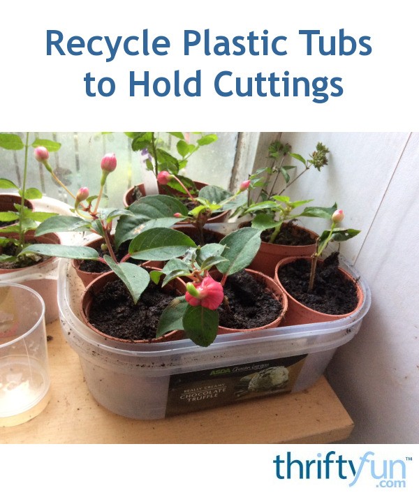 Recycle Plastic Tubs to Hold Cuttings ThriftyFun