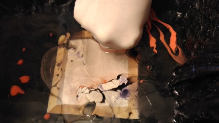 Marbleized Artwork - fully submerged upside down