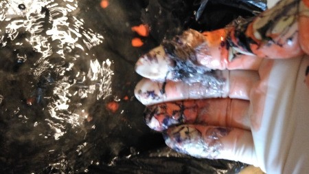 Marbleized Artwork - skim off floating polish