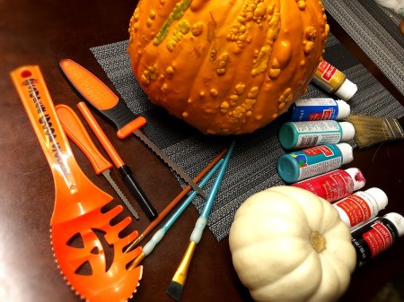 Spooky Double Pumpkin Eyeball - supplies