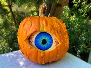 Spooky Double Pumpkin Eyeball - finished craft