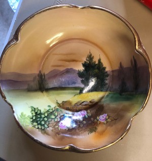 Value of a Noritake Bowl - painted bowl with landscape scene