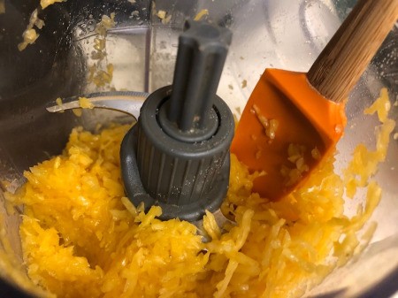 cleaning Squash from sides of processor