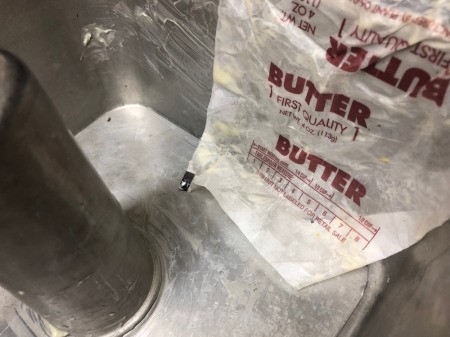 buttering angel food cake pan