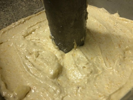 adding batter to pan