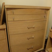 Value of a Vintage Bedroom Suite - tall light finish dresser