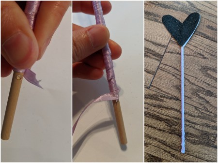 Fancy Costume Wand - finished wrapping the ribbon