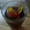 Worm Ice Cubes - dark soda with gummy worm ice cube