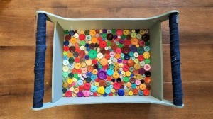 Button Lined Tray - finished tray