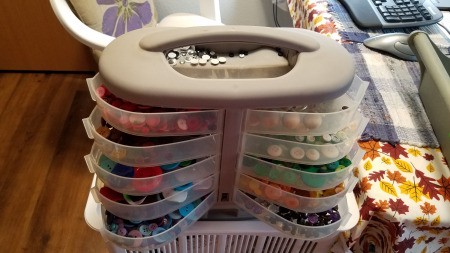 Button Lined Tray - supplies