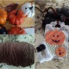 DIY Pumpkin and Ghost Halloween Favor Tag - collage photo fo mini pumpkins, cord and tag tied to a pumpkin
