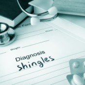 Pad of paper that says "Diagnosis: Shingles"