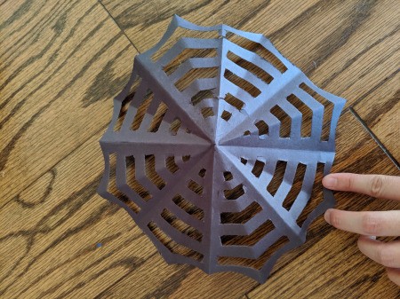 Paper Web and Spider Toss Game - unfold your spider web
