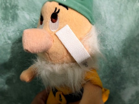 Snow White and the Undead Dwarves - stick other piece of Velcro to the dwarf so that it looks like it is biting when attached