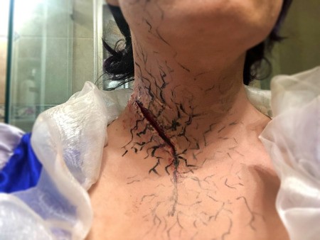 Snow White and the Undead Dwarves - with eyeliner make veins darker for depth