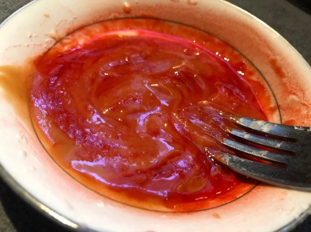 Snow White and the Undead Dwarves - add ketsup, red and blue food coloring and mix