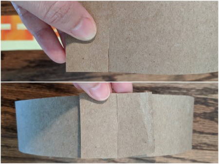 Recycled Cardboard Turkey Hat - cut a slit to lock hat in place on child's head