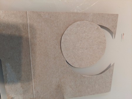 Recycled Cardboard Turkey Hat - circle cut from the box