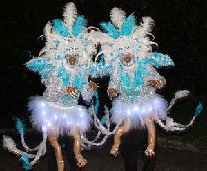 Ice Phoenix Costumes - two women wearing the costumes