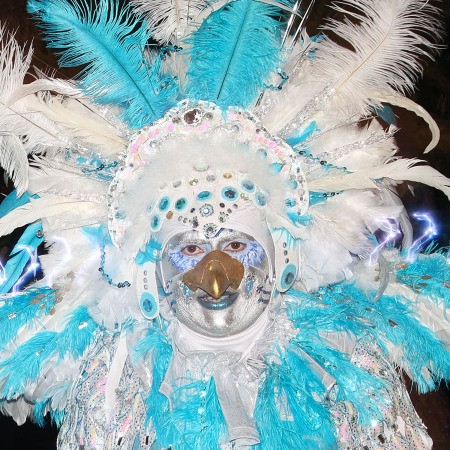 Ice Phoenix Costumes - closeup of the face makeup