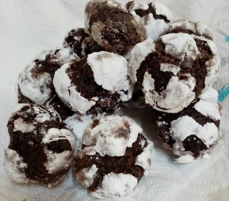 Chewy Choco Crinkles on plate