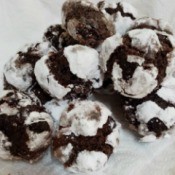 Chewy Choco Crinkles on plate