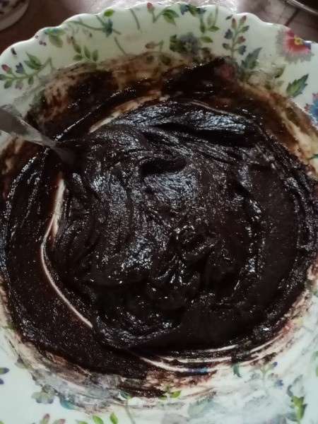 mixed cocoa batter