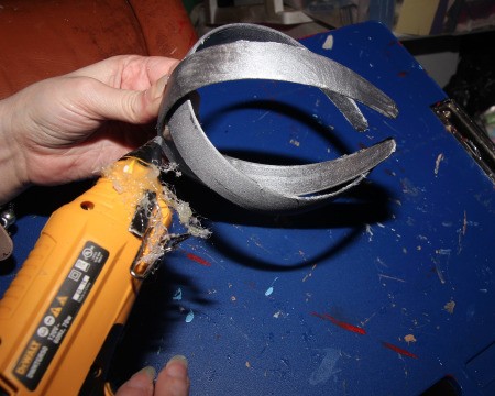 Claw Machine with Stuffed Animal Costumes - glueing the painted headbands together